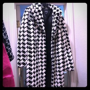 Black and white houndstooth winter jacket